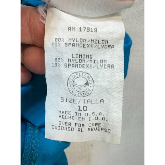 Maxine Of Hollywood Womens One-Piece Swimsuit Size 10 Blue Stretch Summer Beach - Picture 3 of 9